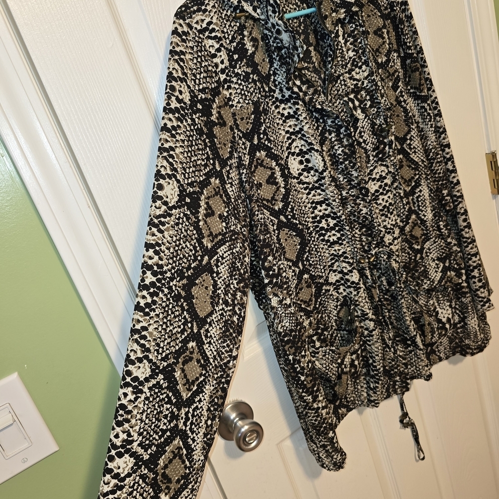 Daniel Rainn Snake Print Anorak Hooded Jacket Large - Picture 8 of 13